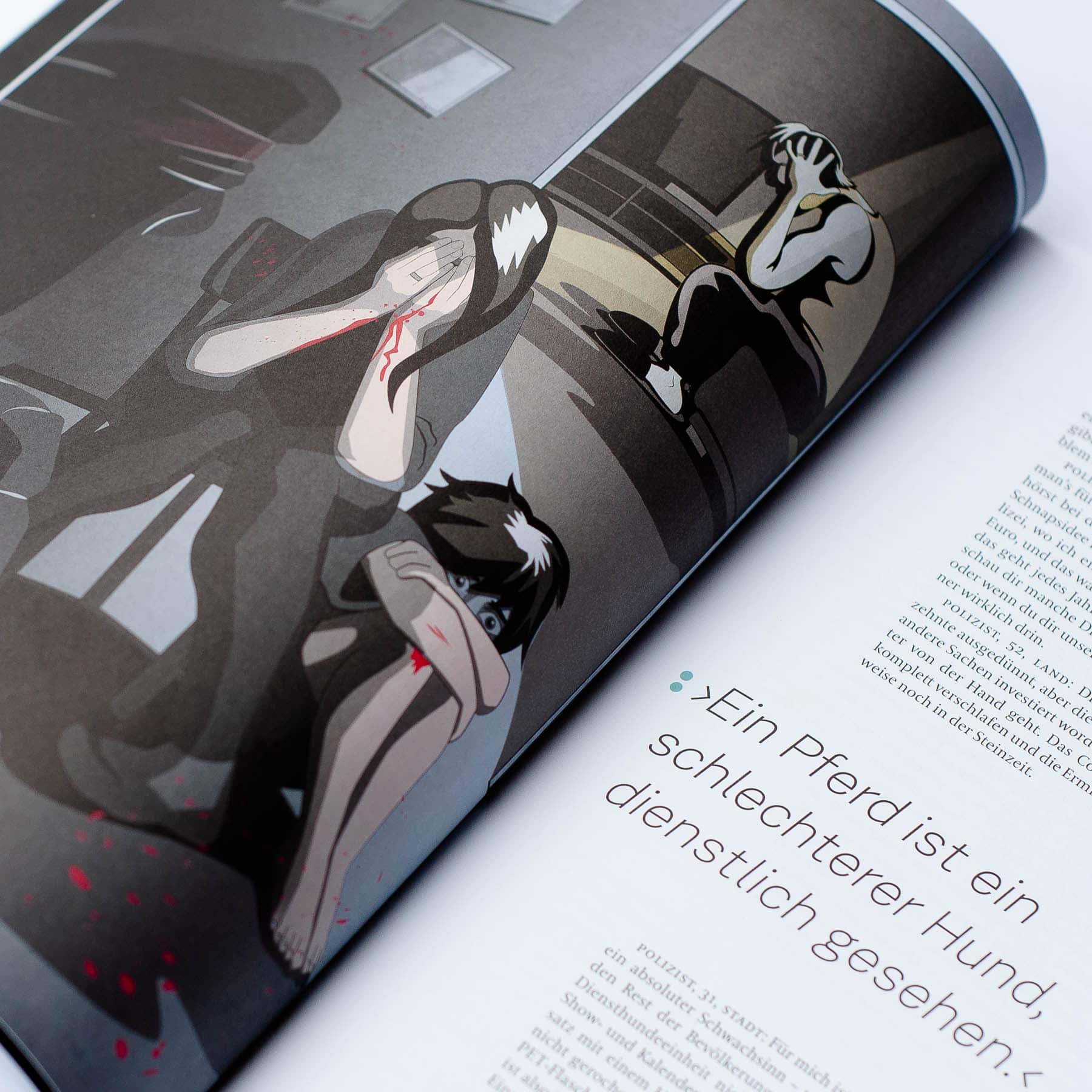 Magazin DATUM Illustration einer Coverstory (Detail) von Harald Tremmel – studio mishugge